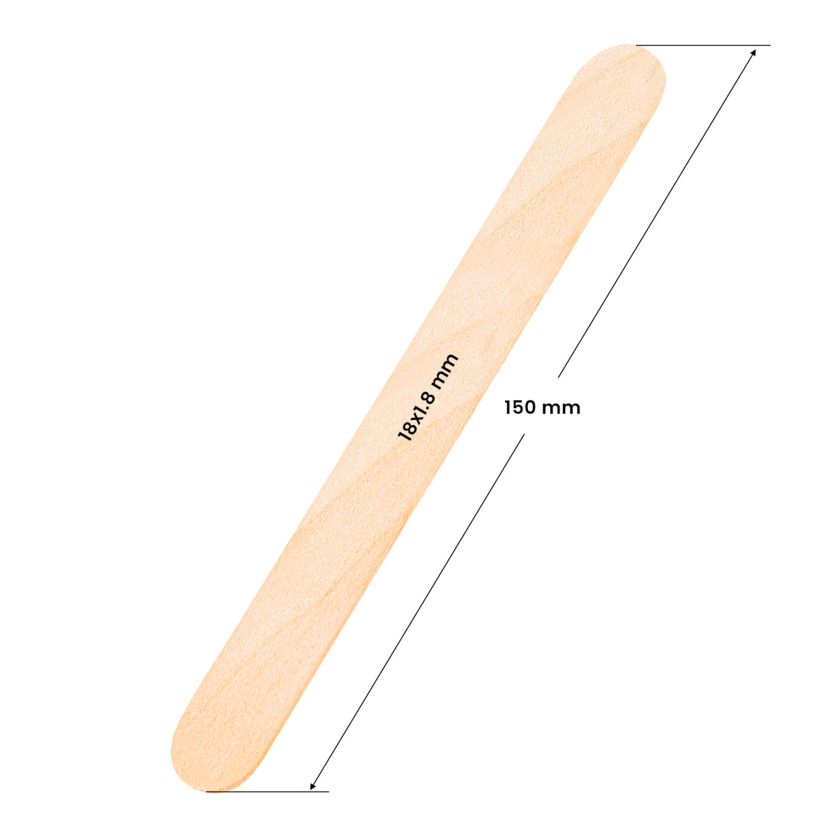 Holzspatel groß – hygienisch &amp; praktisch für Kosmetikbehandlungen 150*18*1,8 mm