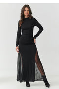  Langes Kleid model 218109 Makadamia 